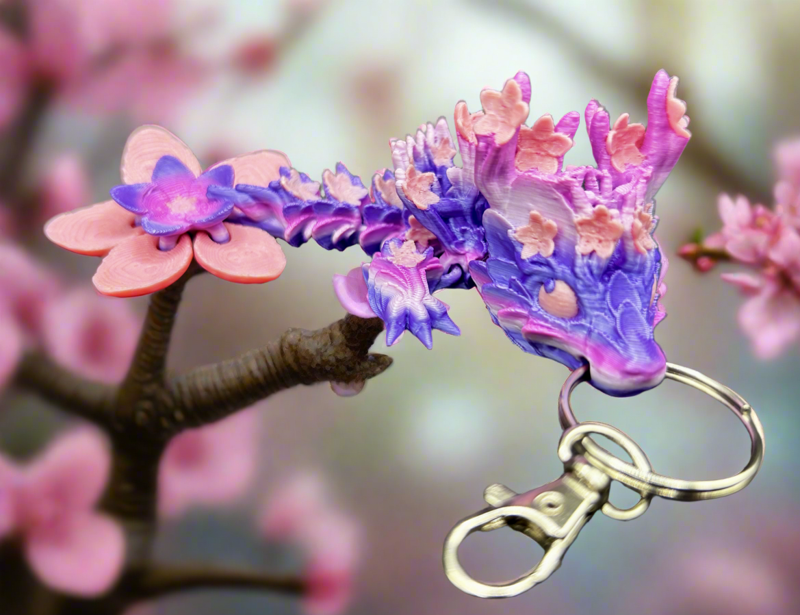 Cherry Blossom Dragon Tadling Keyring