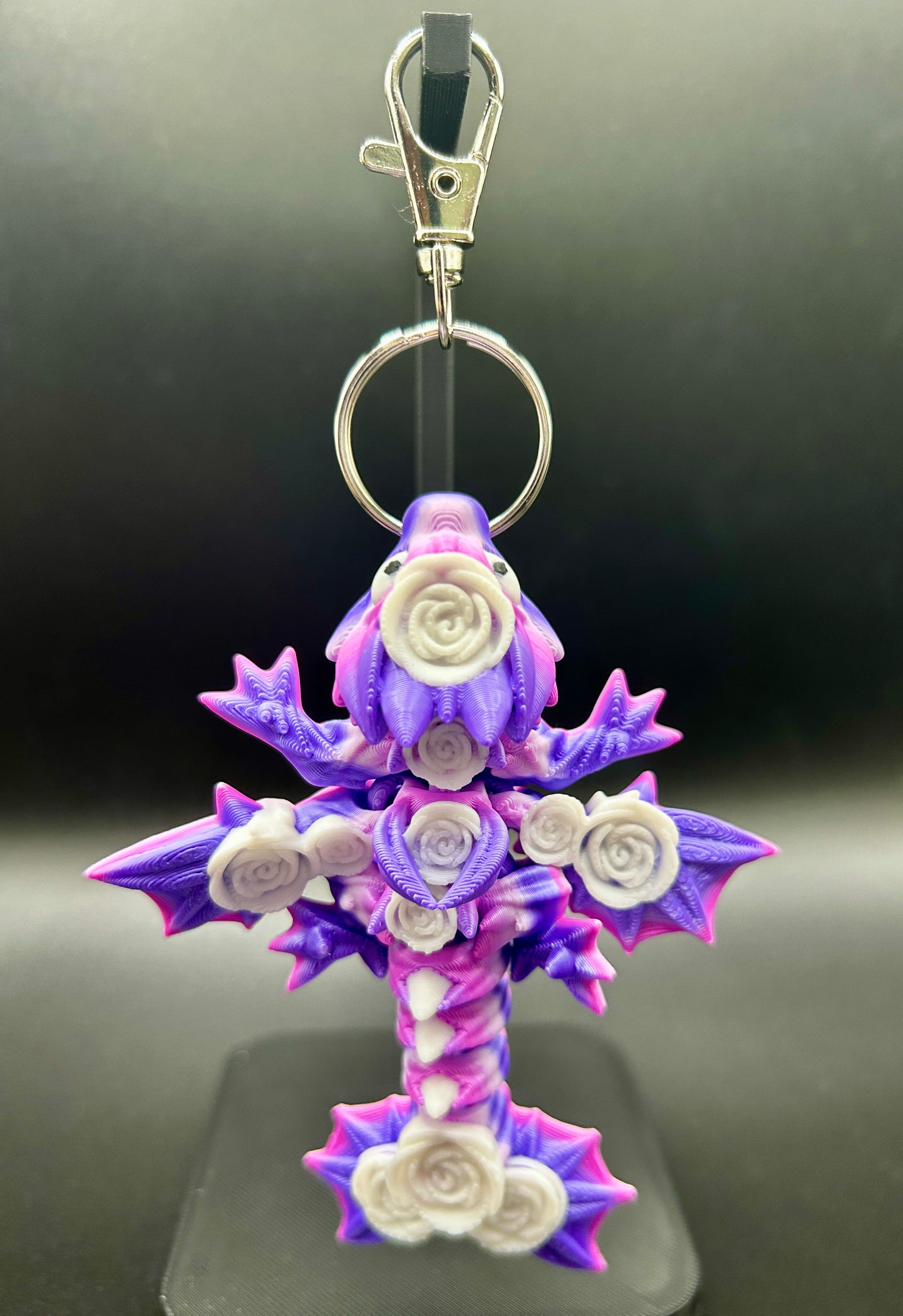 Baby Winged Rose Dragon Tadling Keyring