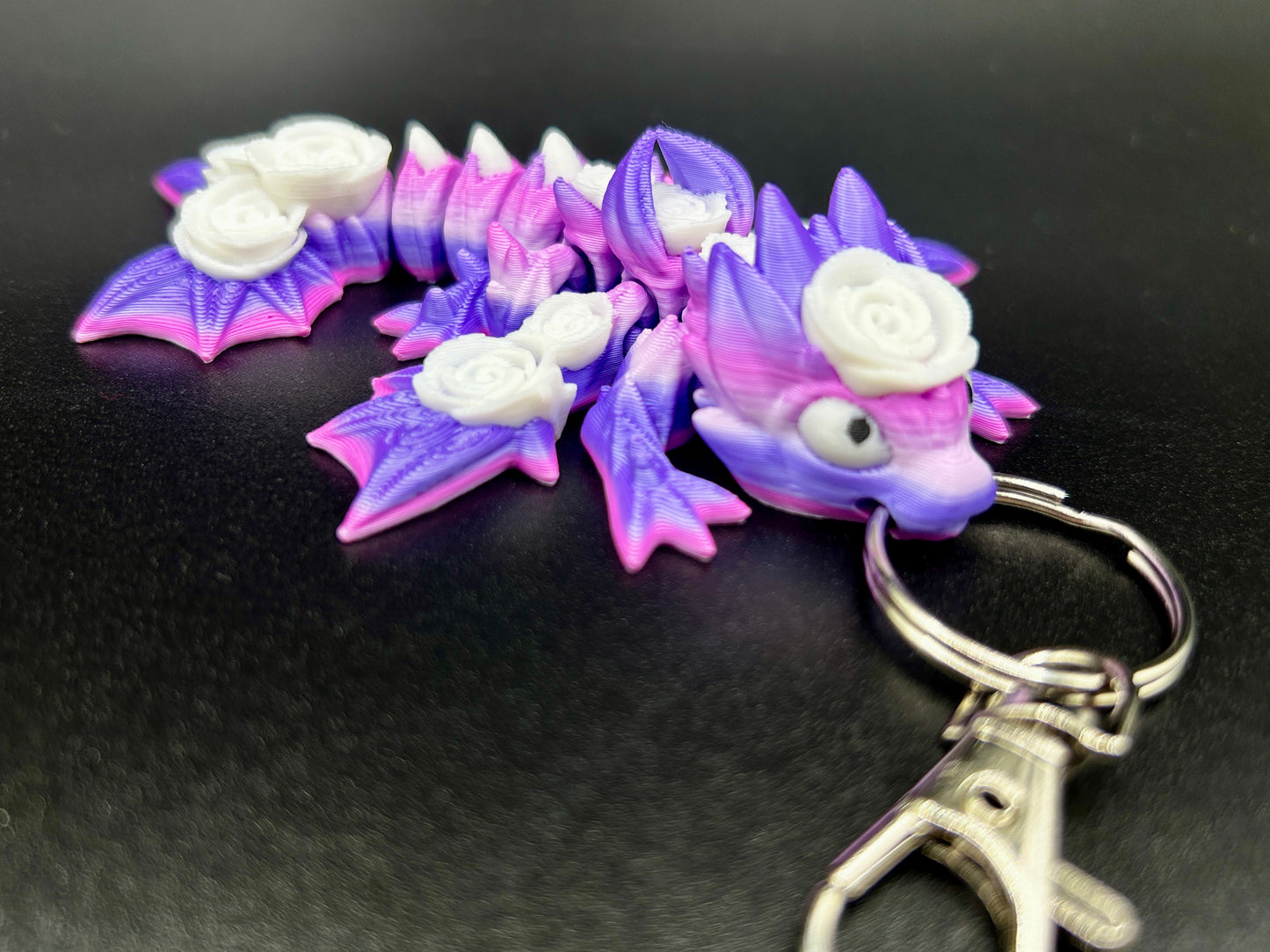 Baby Winged Rose Dragon Tadling Keyring