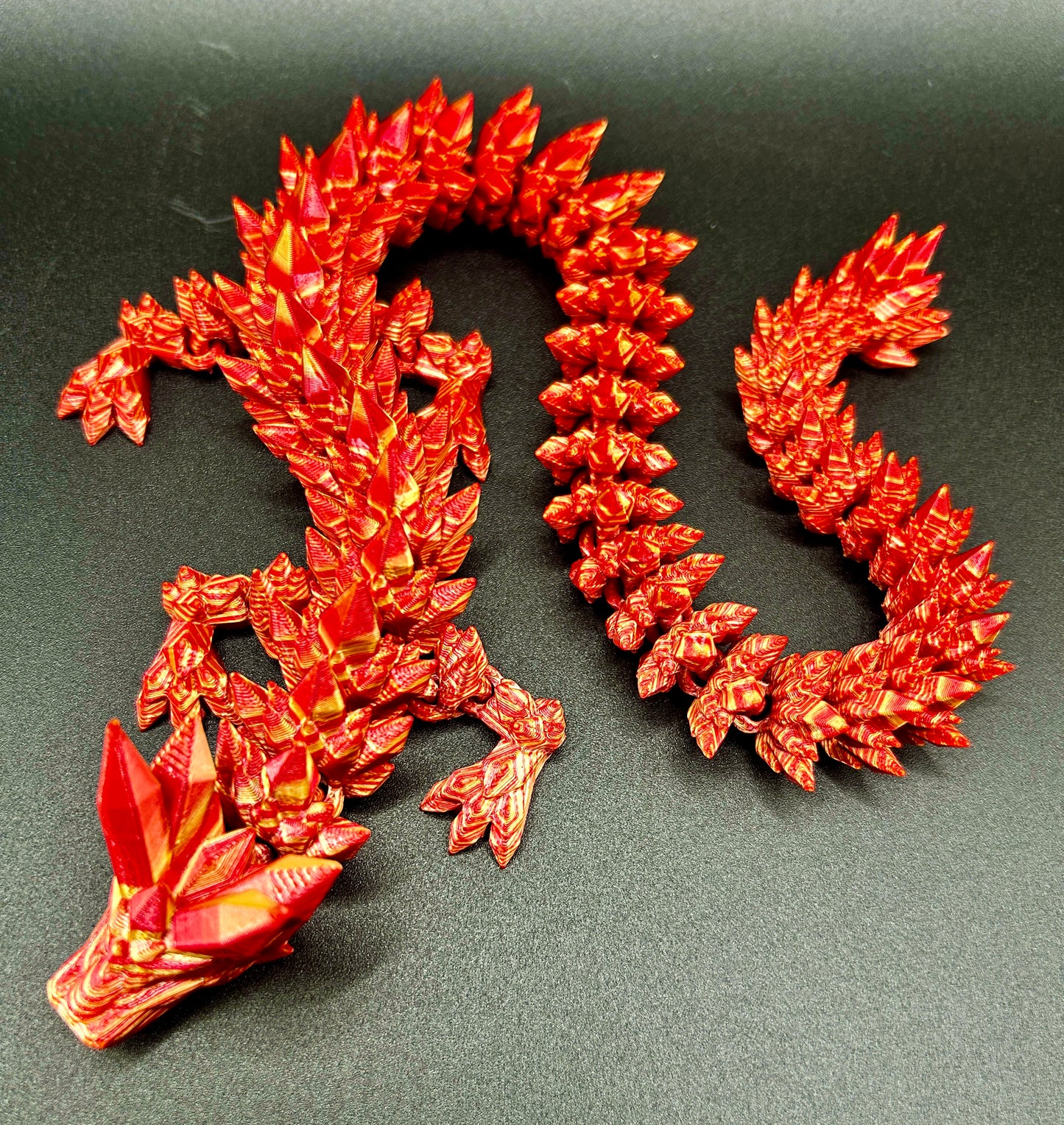Silk Red and Gold Crystal Dragon with Crystal Dragon Egg