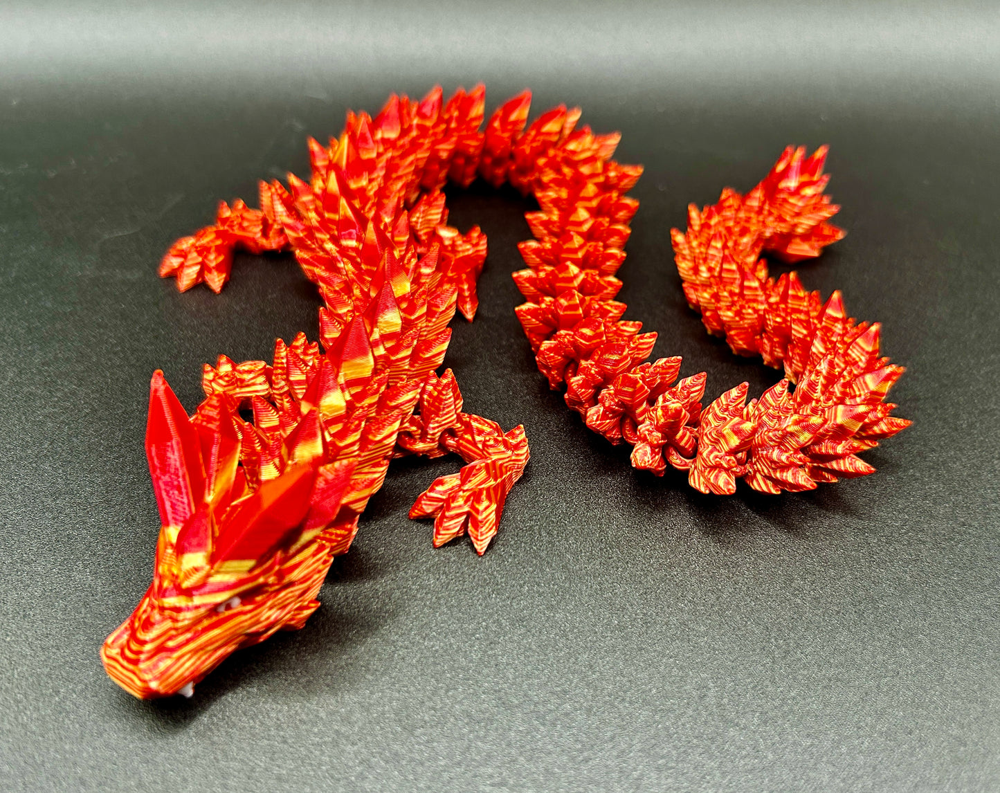 Silk Red and Gold Crystal Dragon with Crystal Dragon Egg