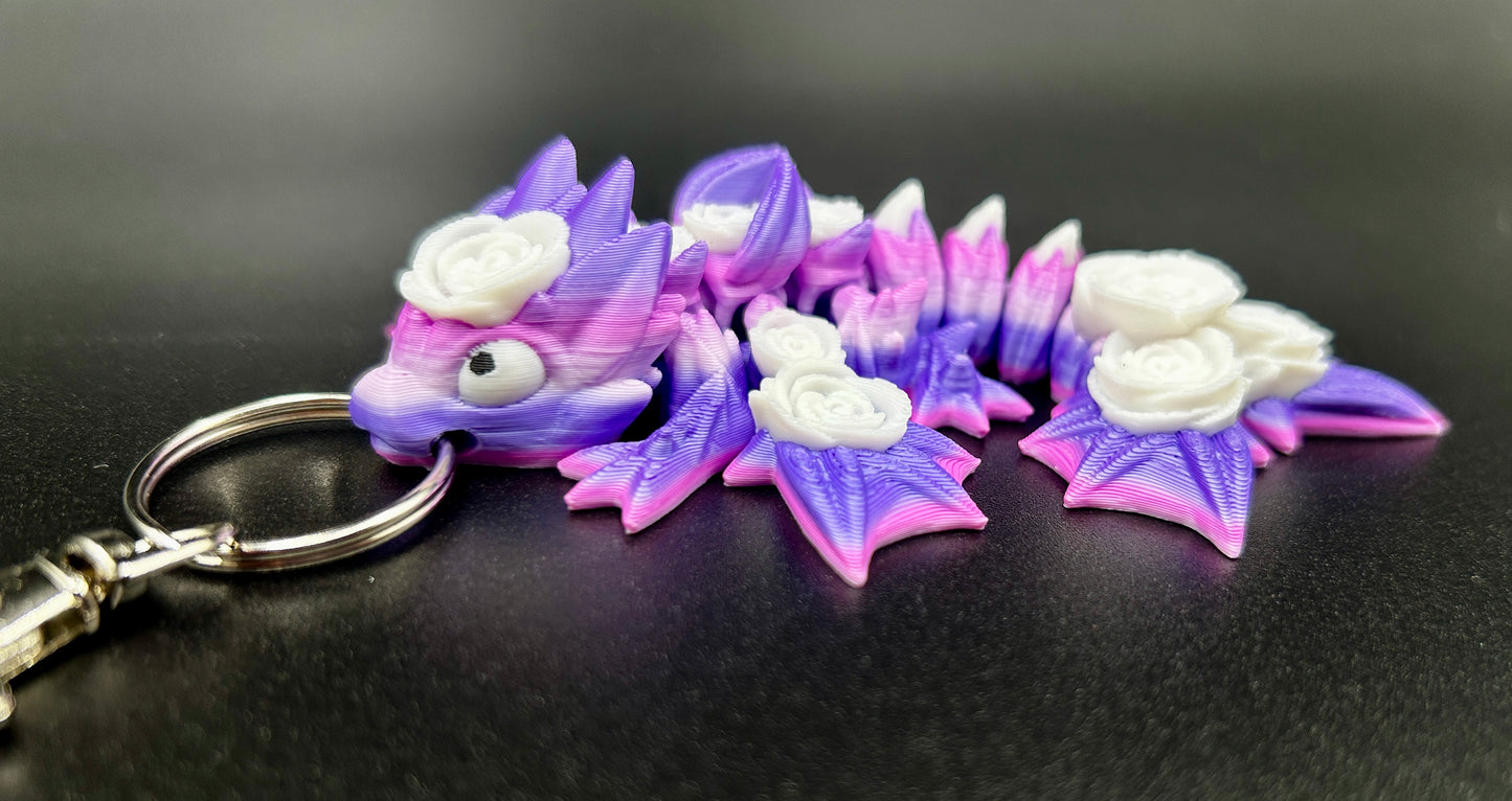 Baby Winged Rose Dragon Tadling Keyring
