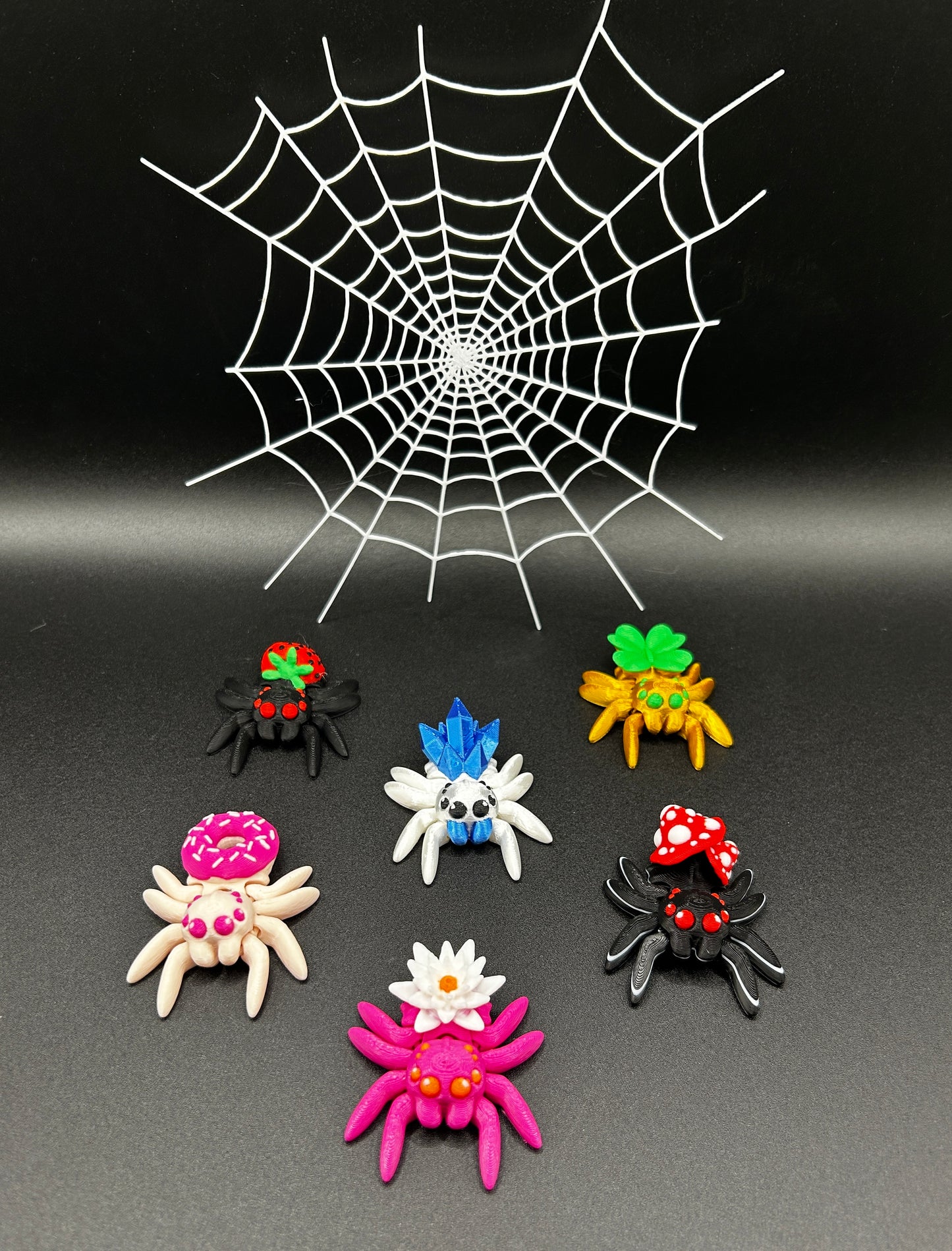 Cute Articulated Spiders 3D Printed High Quality Fidget Toy Collection