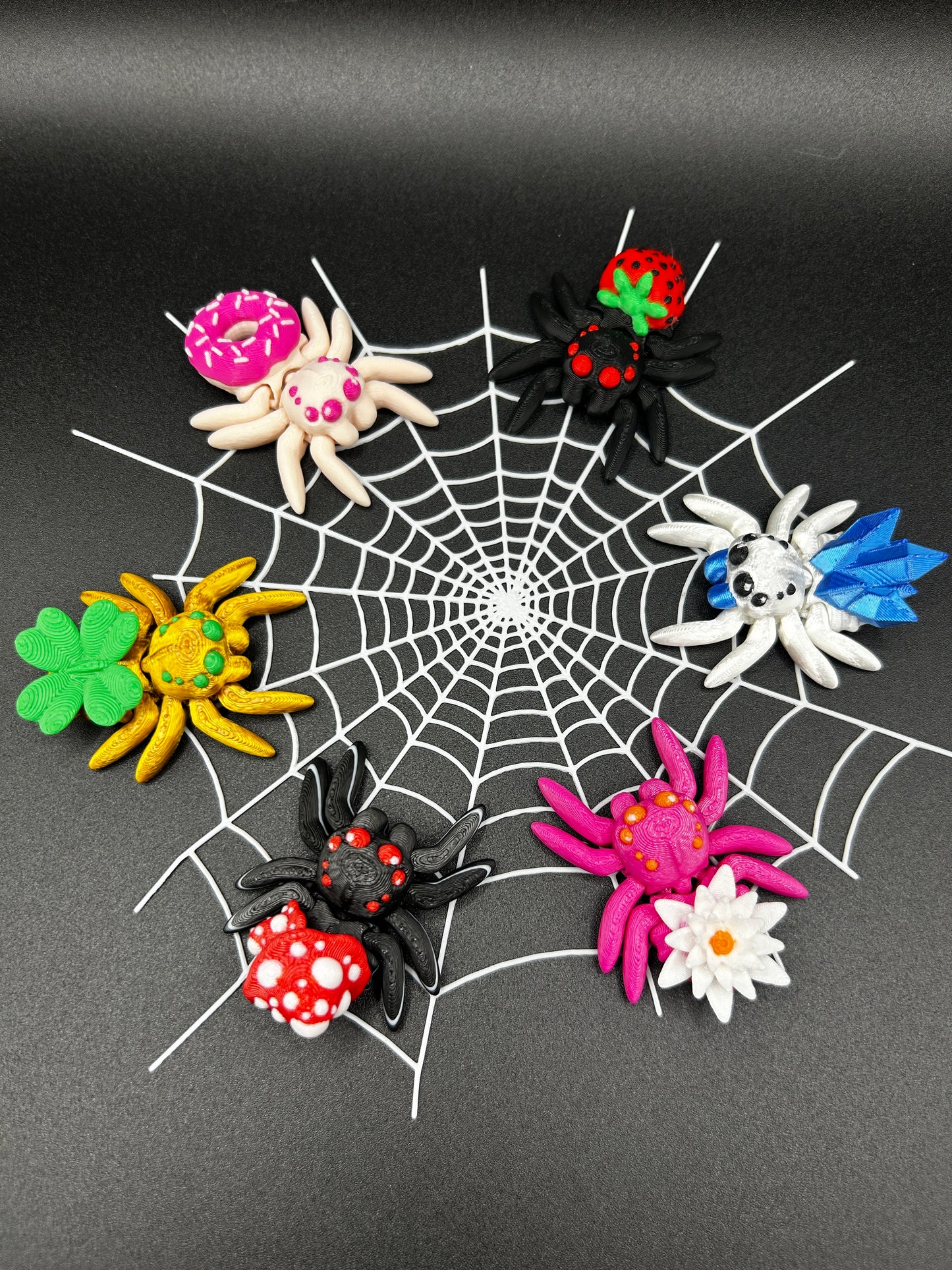 Cute Articulated Spiders 3D Printed High Quality Fidget Toy Collection